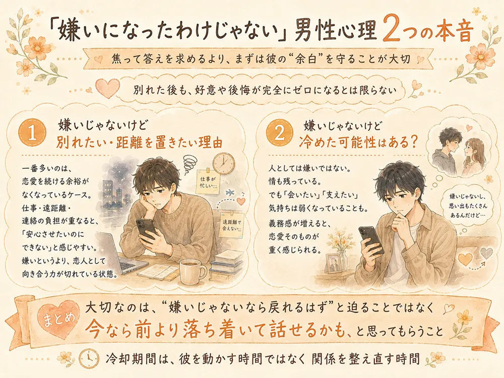 「嫌いになったわけじゃない」と言う男性心理