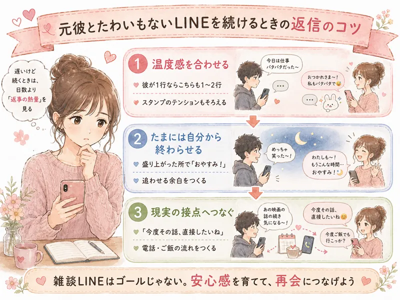 元彼とたわいもないLINEを続けるときの返信のコツ