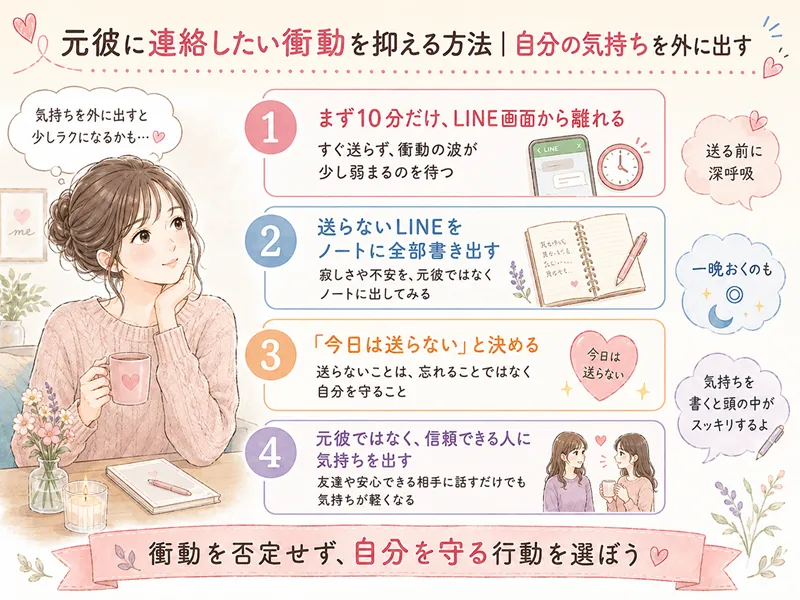 元彼に連絡したい衝動を抑える方法｜自分の気持ちを外に出す