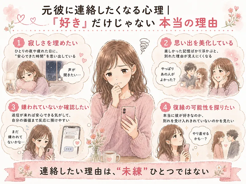 元彼に連絡したくなる心理｜「好き」だけじゃない本当の理由