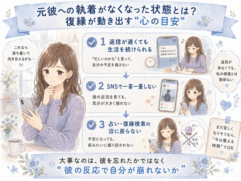 元彼への執着がなくなった状態とは？復縁が動き出す「心の目安」