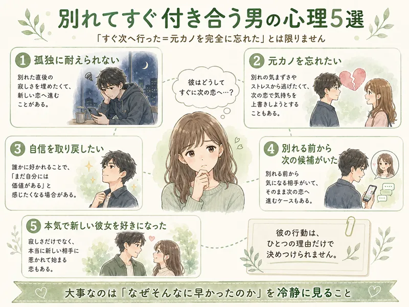 別れてすぐ付き合う男の心理5選！なぜそんなに早いの？