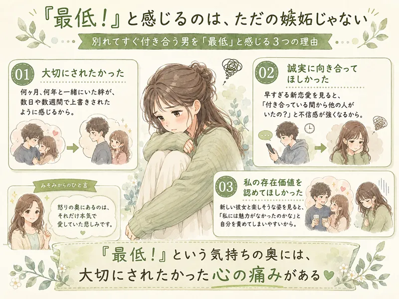 別れてすぐ付き合う男を「最低」と感じる3つの理由