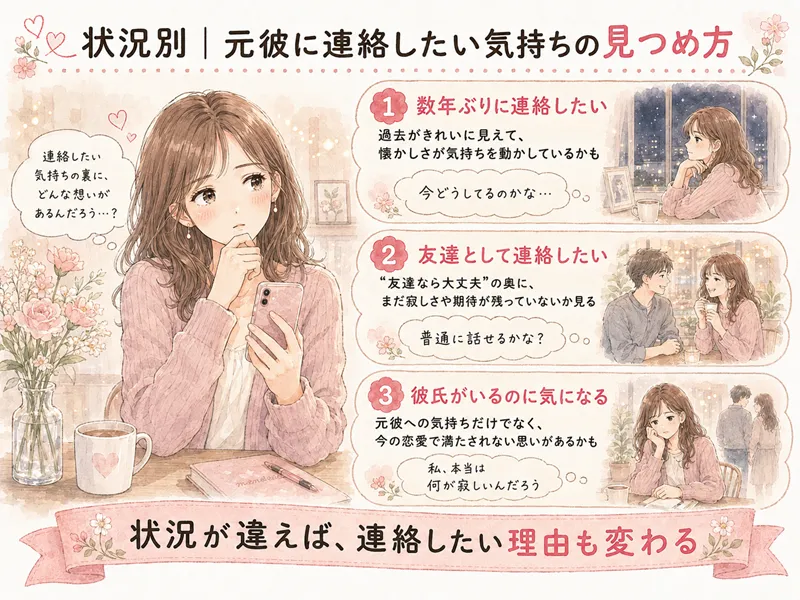 状況別｜元彼に連絡したい気持ちの見つめ方