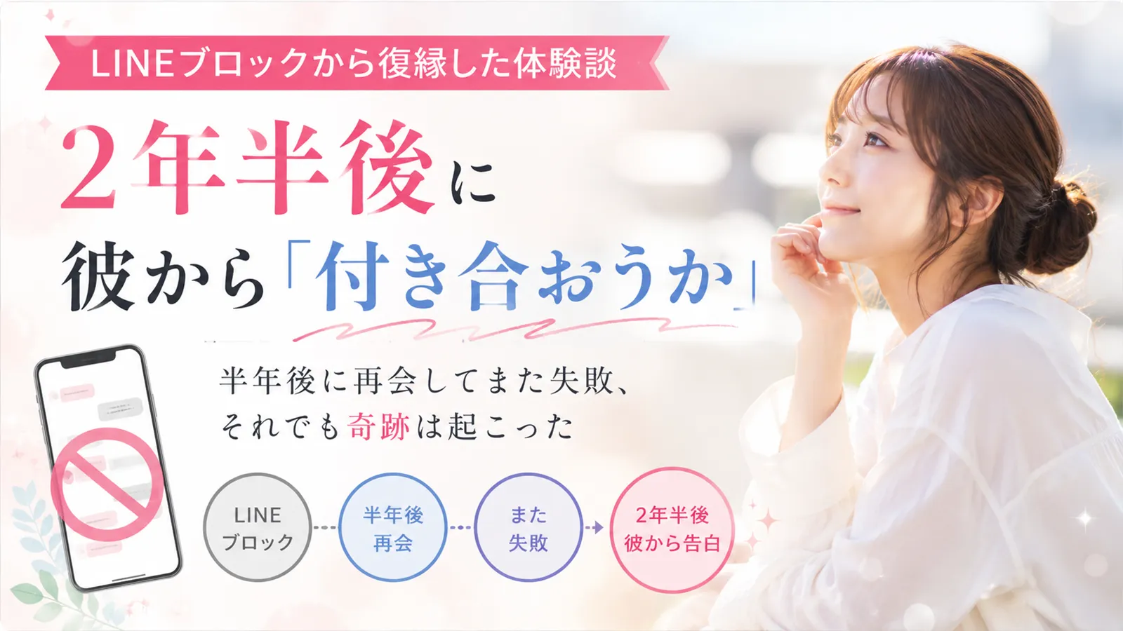 LINEブロックから復縁した体験談｜半年後に再会してまた失敗、それでも2年半後に彼から「付き合おうか」