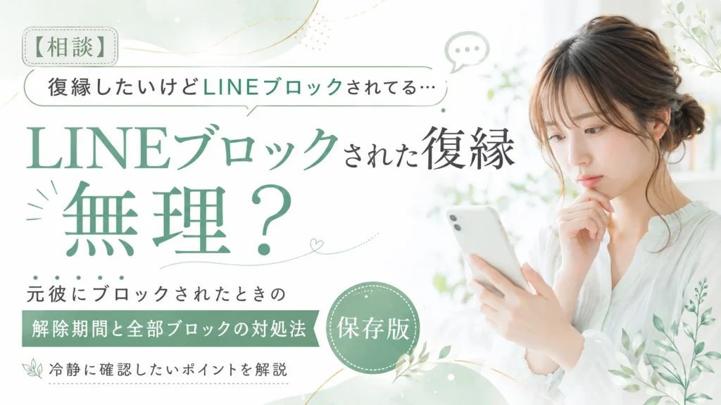 【相談】復縁したいけどLINEブロックされてる…元彼にブロックされた復縁は無理？LINEブロック解除期間と全部ブロックの対処法
