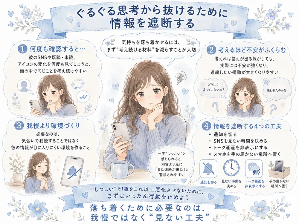 ぐるぐる思考から抜けるために情報を遮断する