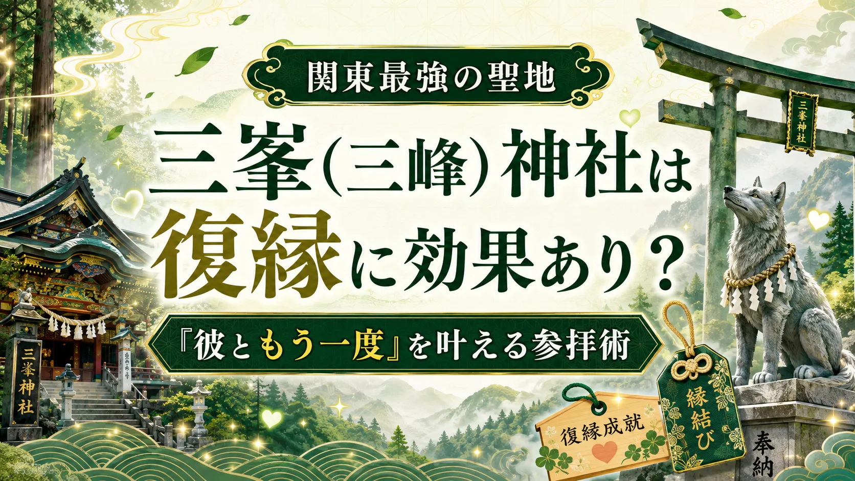 三峯（三峰）神社は復縁に効果あり？関東最強の聖地で「彼ともう一度」を叶える参拝術