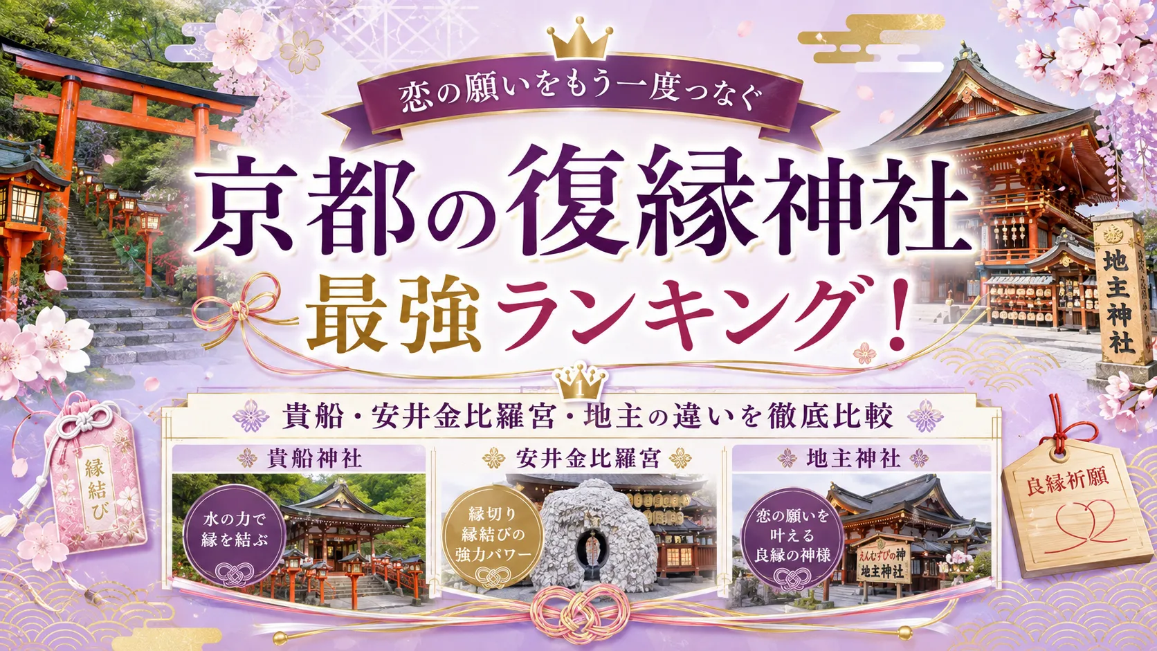 京都の復縁神社最強ランキング！貴船・安井金比羅宮・地主の違いを徹底比較