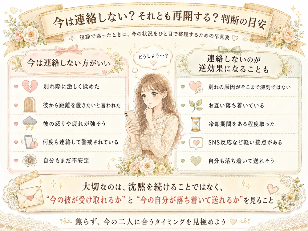 今は連絡しない？それとも再開する？判断の目安