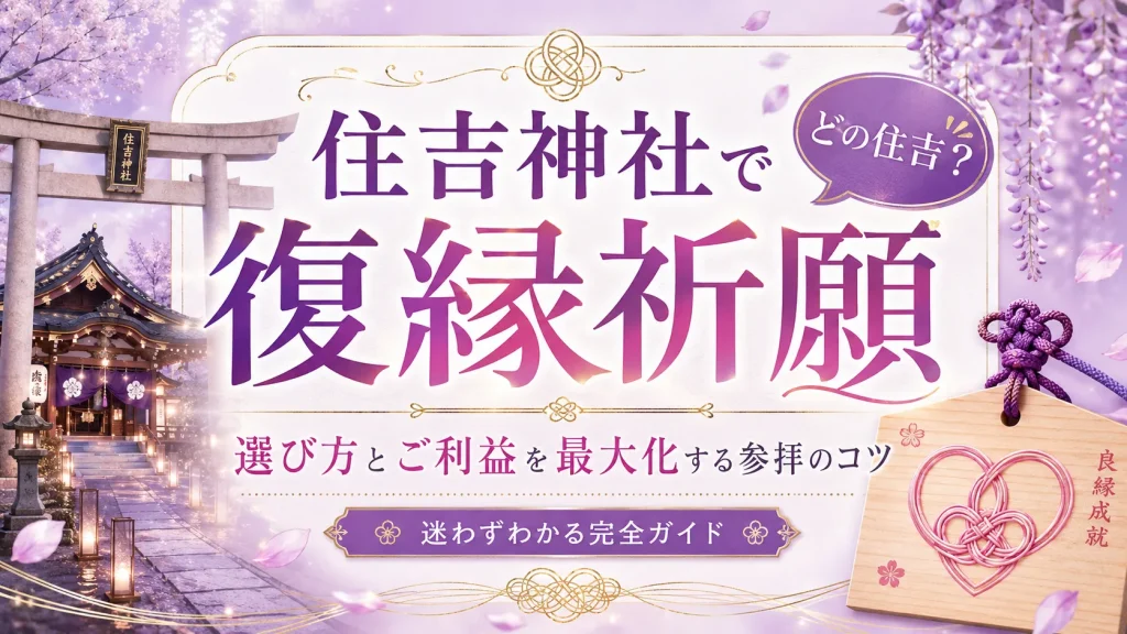 住吉神社で復縁祈願｜どの住吉？選び方とご利益を最大化する参拝のコツ