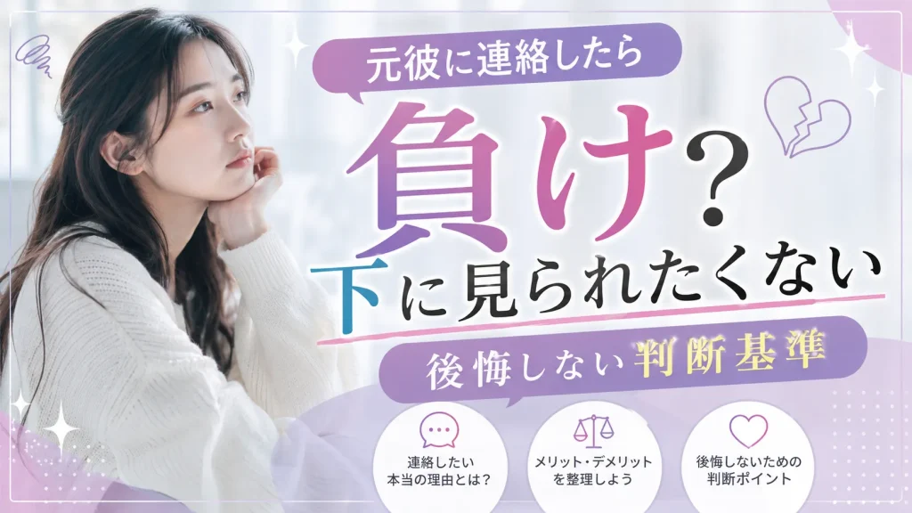 元彼に連絡したら負け？下に見られたくない｜後悔しない判断基準