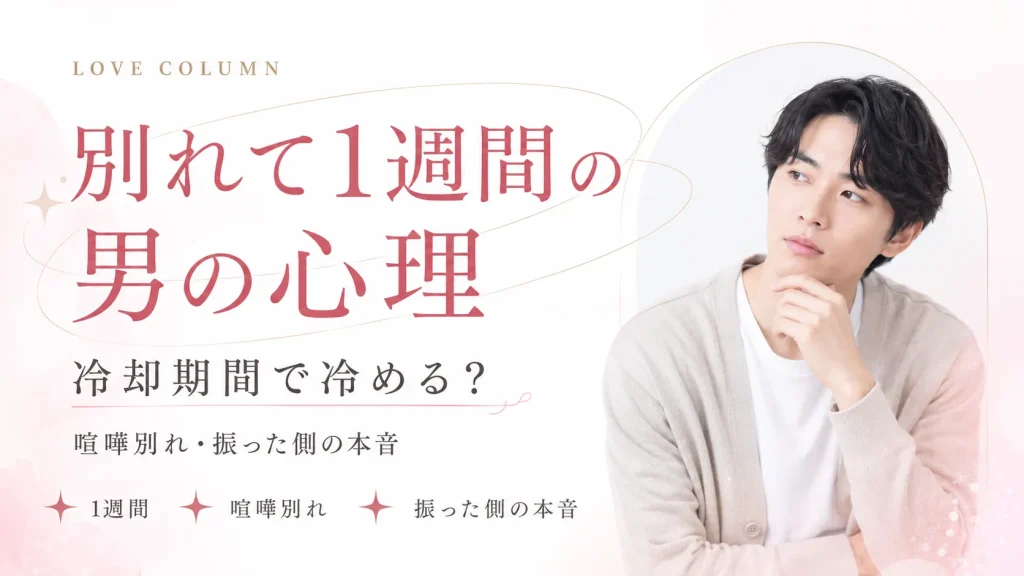 別れて1週間の男性心理｜冷却期間で冷める？喧嘩別れ・振った側の本音