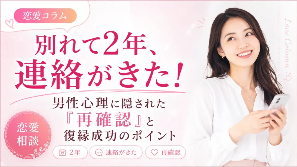 別れて2年、連絡がきた！男性心理に隠された「再確認」と復縁成功のポイント