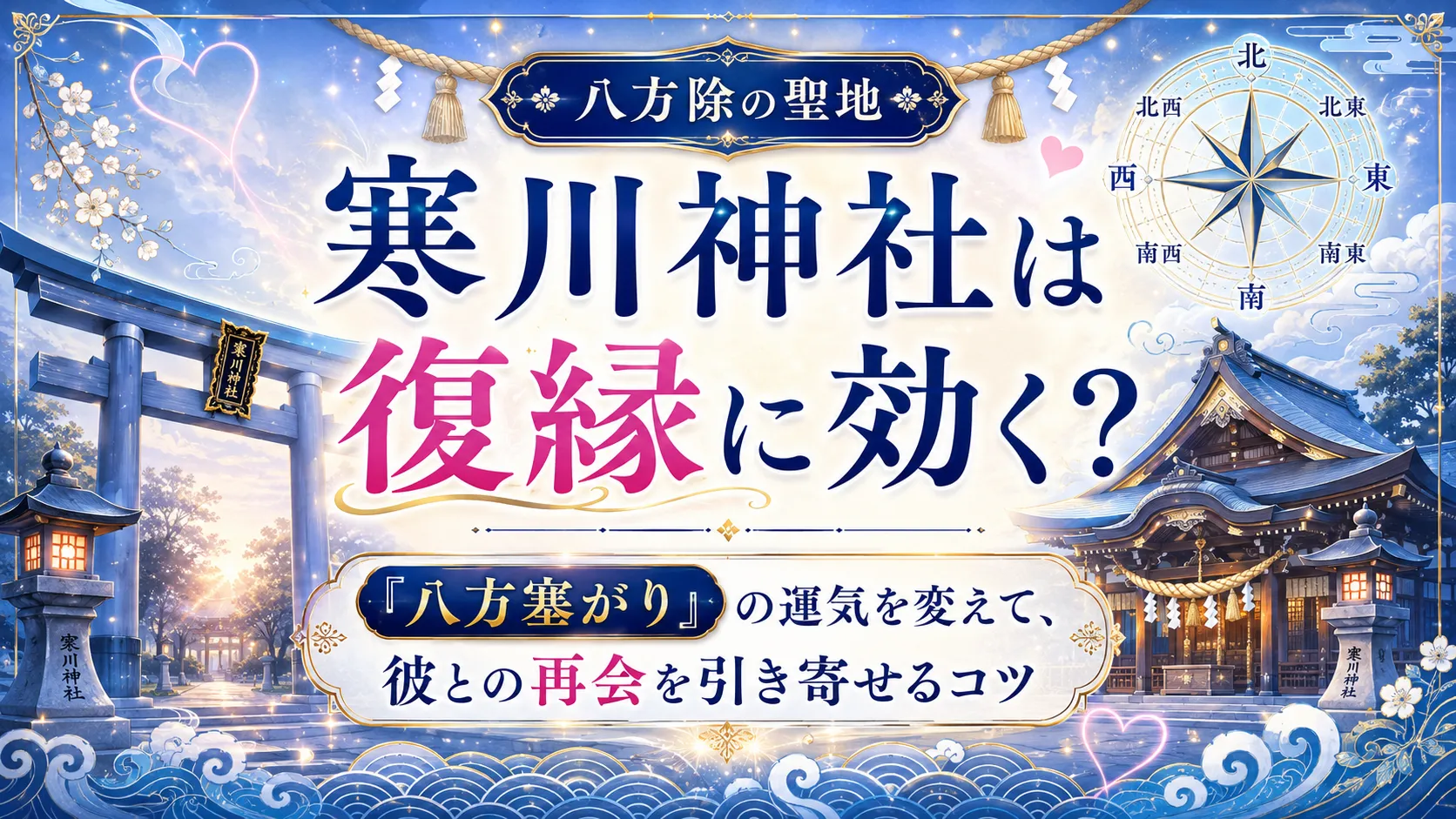 寒川神社は復縁に効く？「八方塞がり」の運気を変えて、彼との再会を引き寄せるコツ