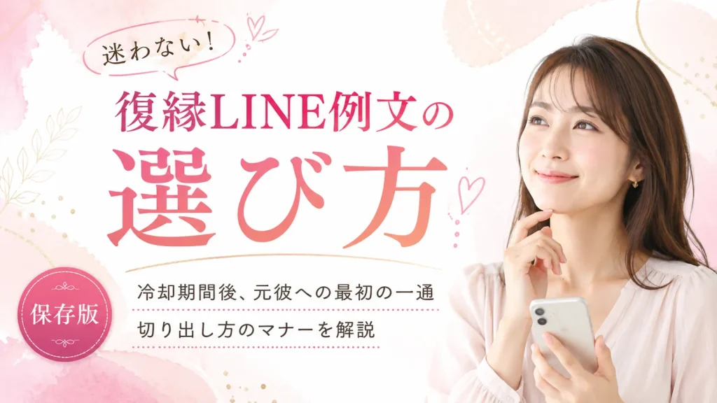 復縁LINE例文の選び方｜冷却期間後、元彼への最初の一通や切り出し方のマナーを解説
