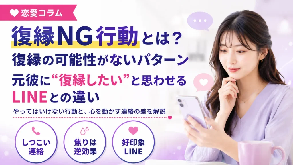 復縁NG行動とは？復縁の可能性がないパターンと元彼に復縁したいと思わせるLINEの違い