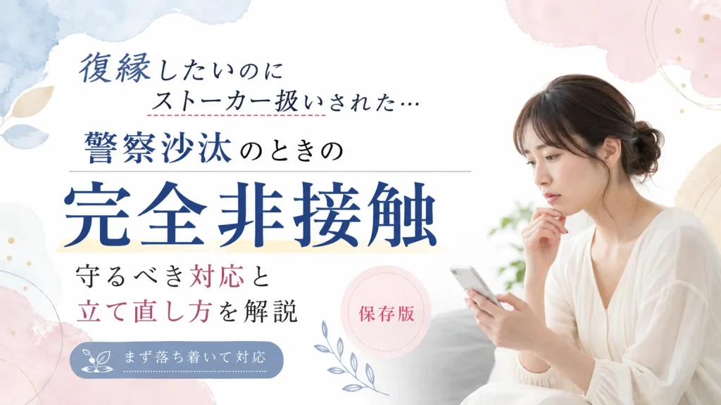 復縁したいのにストーカー扱いされた…警察沙汰になったとき守るべき完全非接触と立て直し方