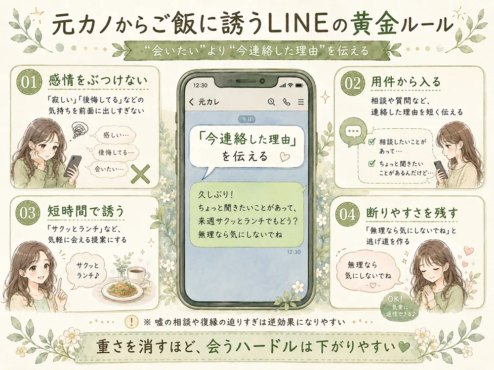 復縁に向けた第一歩。元カノからご飯に誘うラインの「黄金ルール」