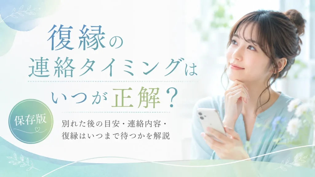 復縁の連絡タイミングはいつが正解？別れた後の目安・連絡内容・復縁はいつまで待つかを解説